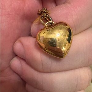 Fossil Gold Heart Pendant Necklace